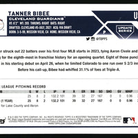 Tanner Bibee 2023 Topps Update Orange and Black Foil Series Mint Card #US107