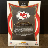 Kareem Hunt 2024 Panini Select Concourse Green Yellow Prizm Shock Series Mint Card #75
