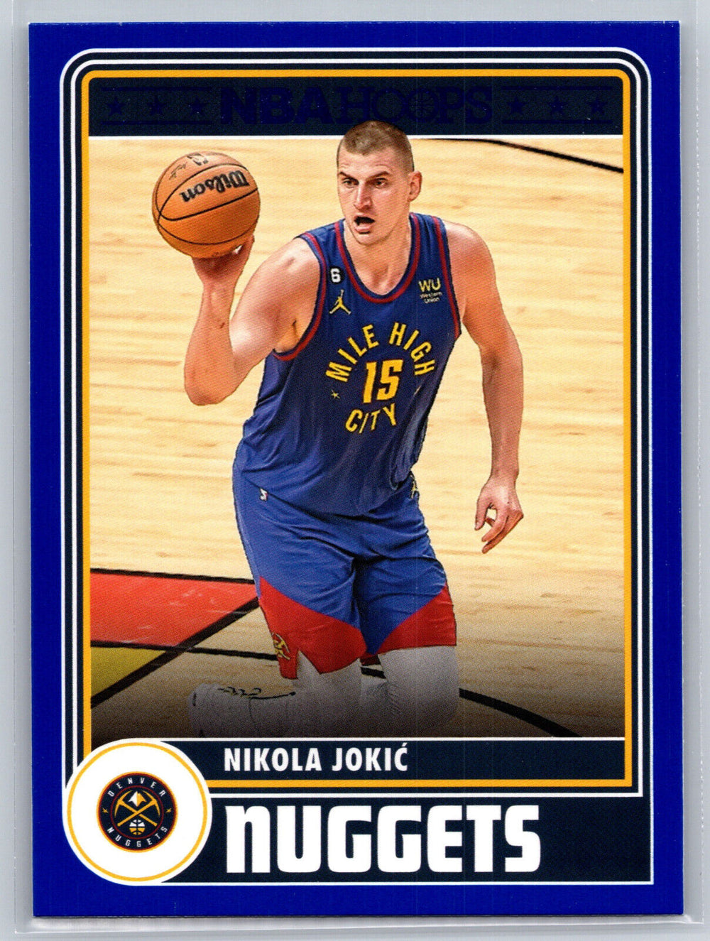 Nikola Jokic 2023 2024 Panini Hoops Blue Tribute Series Mint Card #291