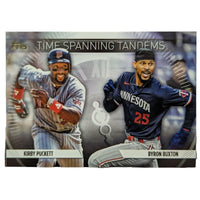 Kirby Puckett and Byron Buxton 2023 Topps Update Time Spanning Tandems Series Mint Card #TS-29
