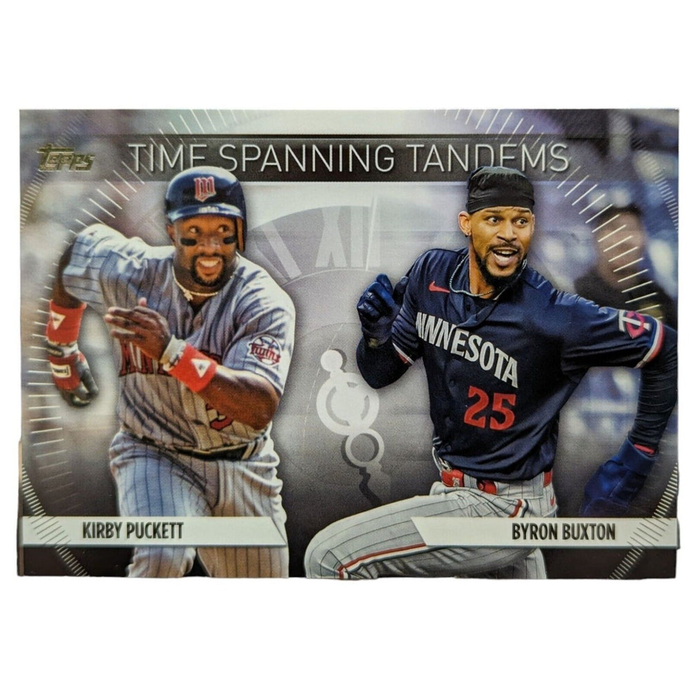 Kirby Puckett and Byron Buxton 2023 Topps Update Time Spanning Tandems Series Mint Card #TS-29