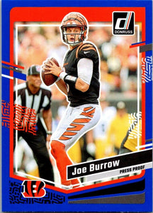 Joe Burrow 2023 Donruss Press Proof Blue Series Mint Card #57