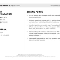 2019 2020 Panini Contenders Optic Basketball Hobby Box
