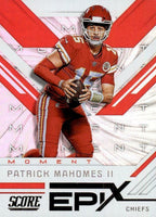2019 Score Football Epix Moment Complete Mint 10 Card Insert Set with Mahomes plus
