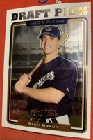 Ryan Braun 2005 Topps Chrome Draft Pick Update Series Mint ROOKIE Card #UH198
