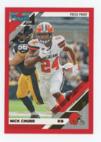 Nick Chubb 2019 Donruss Press Proof Red Series Mint Card #66
