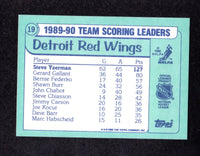 Steve Yzerman 1990 1991 Topps Team Scoring Leaders Card #19
