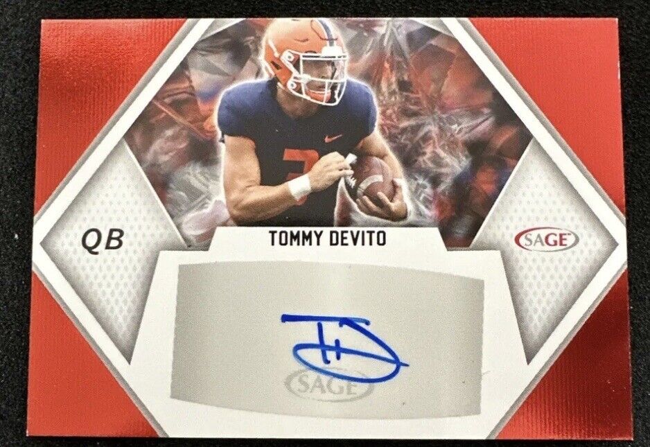 Tommy DeVito 2023 SAGE SSP Red ROOKIE Autograph Card #A-TD
