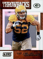 Clay Matthews 2019 Score Throwbacks Series Mint Card #T-4
