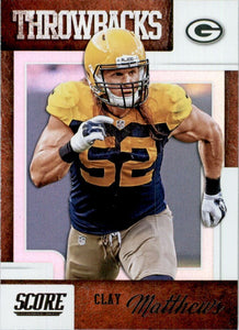 Clay Matthews 2019 Score Throwbacks Series Mint Card #T-4