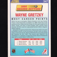 Wayne Gretzky 1990 1991 Score Record Setters Card #347