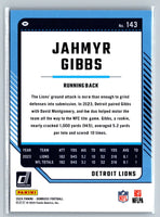 Jahmyr Gibbs 2024 Donruss Series Mint Card #143

