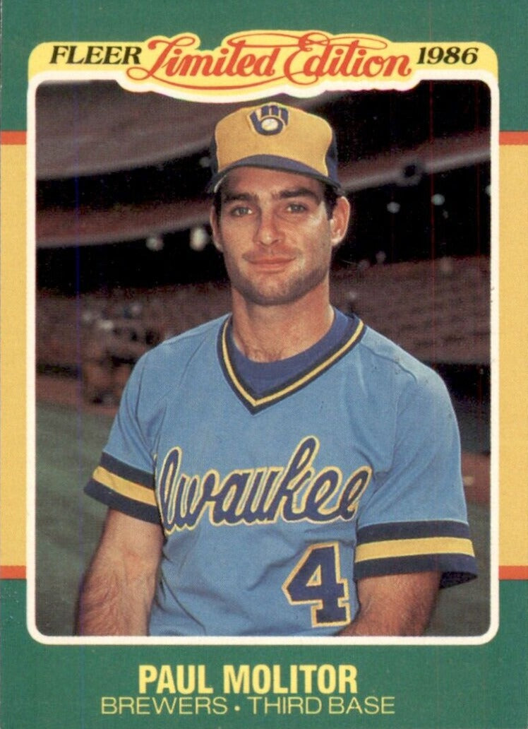 1986 fleer limited edition baseball cards Paul Molitor 1986 Fleer Limited Edition Series Mint Card #30