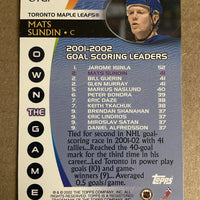 Mats Sundin 2002 2003 Topps Own The Game Card #OTG7