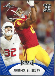 Amon-Ra St. Brown 2021 Leaf Draft Blue Series Mint Rookie Card #27