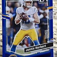 Justin Herbert 2023 Donruss Press Proof Blue Series Mint Card #158