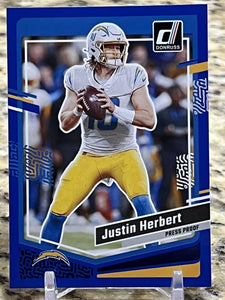 Justin Herbert 2023 Donruss Press Proof Blue Series Mint Card #158