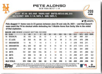 Pete Alonso 2022 Topps Chrome Series Mint Card #209
