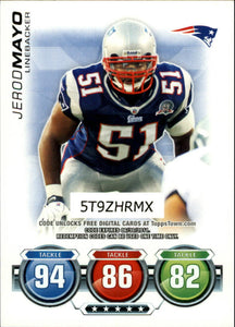 Jerod Mayo 2010 Topps Attax Code Card Series Mint Card