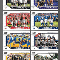 2019 Score Football Huddle Up 10 Card Team Insert Set with Chiefs, Patriots, Packers Plus
