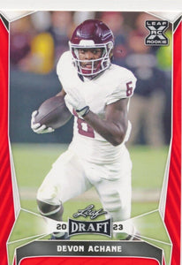 Devon Achane 2023 Leaf Draft Rookie Red Series Mint Card #46