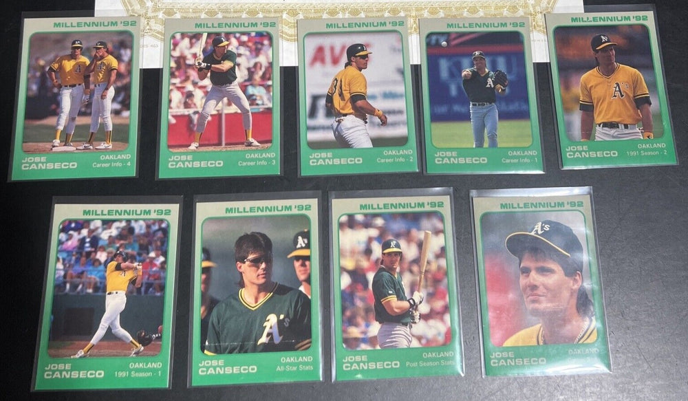 Jose Canseco 1992 Star Company MILLENNIUM Series Complete Mint Set