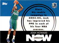 Josh Howard 2007 2008 Topps Generation Now Series Mint Card #GN5
