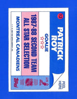 Patrick Roy 1988 1989 Topps Stickers Card #12
