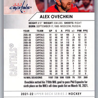 Alexander Ovechkin 2021 2022 Upper Deck Series Mint Card #439