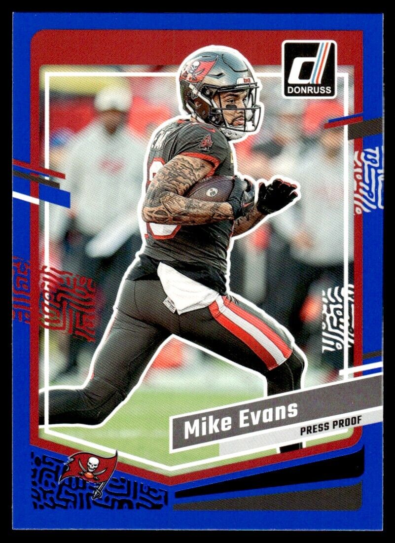 Mike Evans 2023 Donruss Blue Press Proof Series Mint Card #279