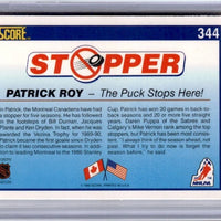 Patrick Roy 1990 1991 Score Card #344