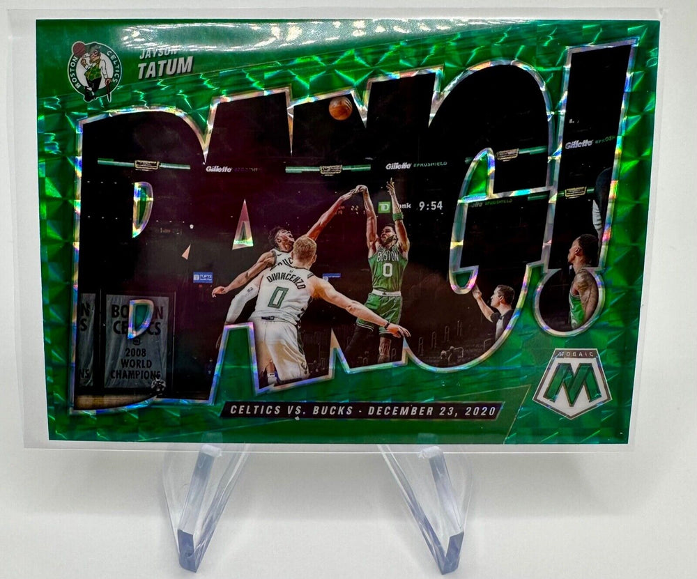 Jayson Tatum 2021 2022 Panini Mosaic BANG Green Prizm Series Mint Card #9