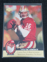 Joe Montana 1995 Upper Deck Trilogy Series Mint Card #MT16
