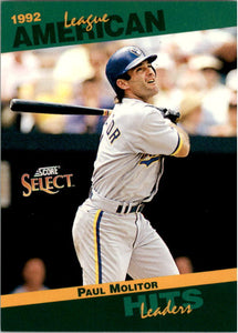 Paul Molitor 1993 Select Stat Leaders Series Mint Card #9