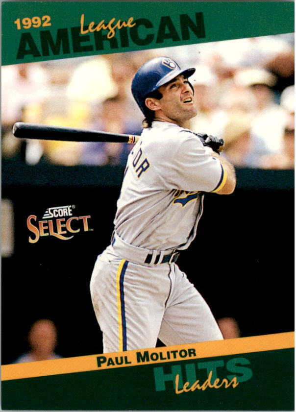 Paul Molitor 1993 Select Stat Leaders Series Mint Card #9