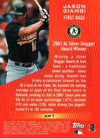 Jason Giambi 2002 Topps Total Award Winner Series Mint Card #AW7
