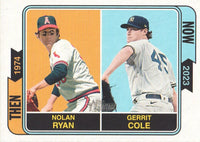 Nolan Ryan and Gerrit Cole 2023 Topps Heritage Then and Now Series Mint Card #TAN-7
