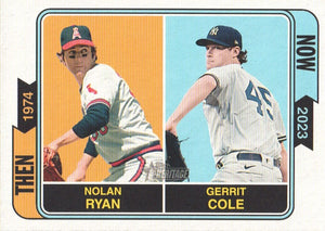 Nolan Ryan and Gerrit Cole 2023 Topps Heritage Then and Now Series Mint Card #TAN-7