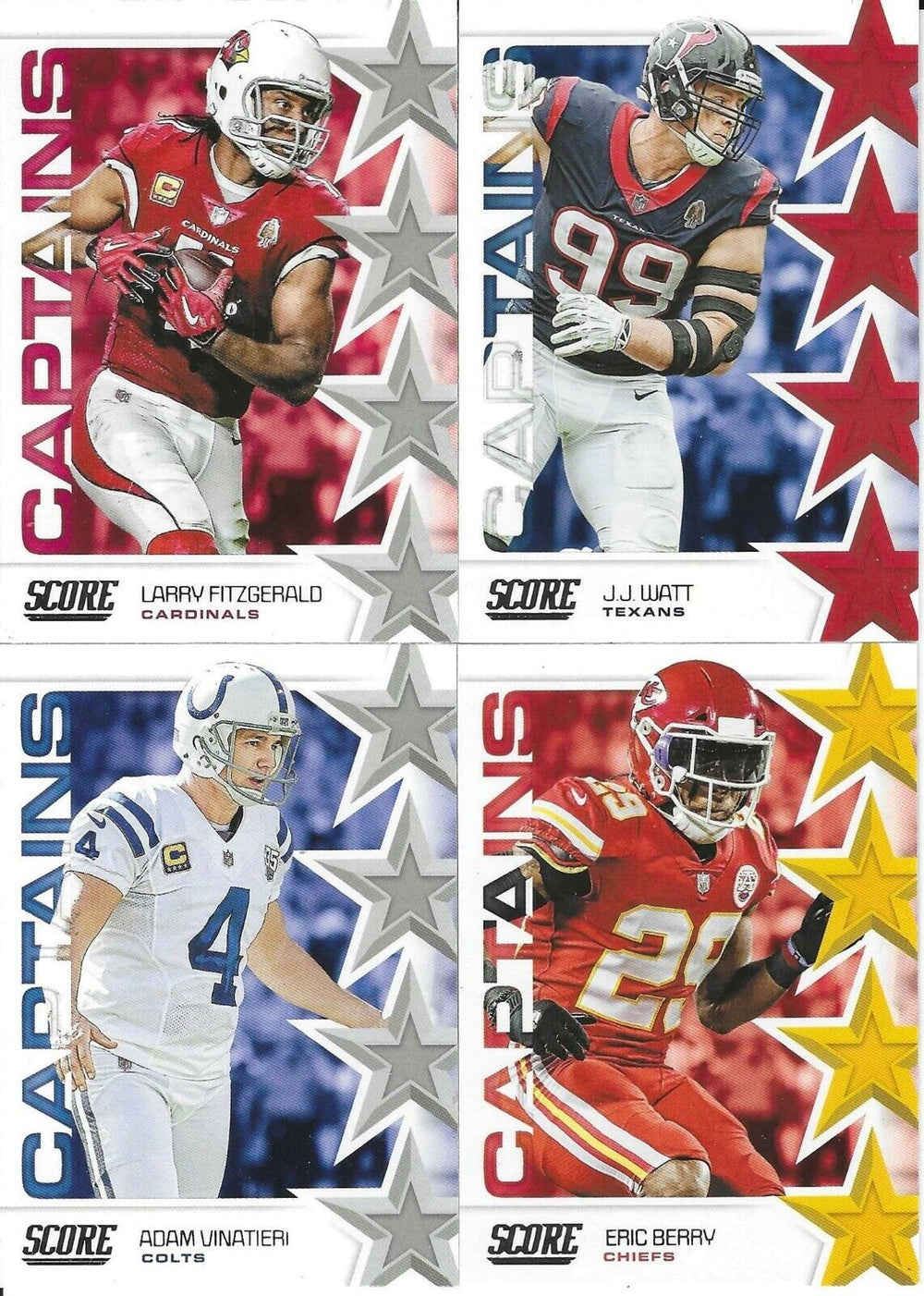 2019 Score Football Captains 30 Card Insert Set with Brady, Kelse, Prescott, Plus