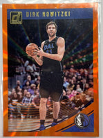 Dirk Nowitzki 2018 2019 Panini Donruss Holo Orange Laser Series Mint Card #40
