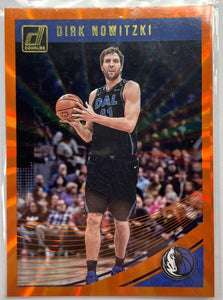 Dirk Nowitzki 2018 2019 Panini Donruss Holo Orange Laser Series Mint Card #40