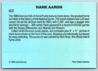 Hank Aaron 1986 Leaf Donruss Diamond Kings Series Mint Card #602
