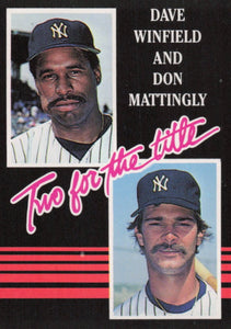 Don Mattingly and Dave Winfield 1985 Donruss Two For The Title Series Card #651