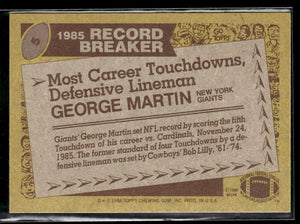 George Martin 1986 Topps Record Breaker Card #5