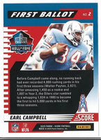 Earl Campbell 2025 Score First Ballot Series Mint Insert Card #2

