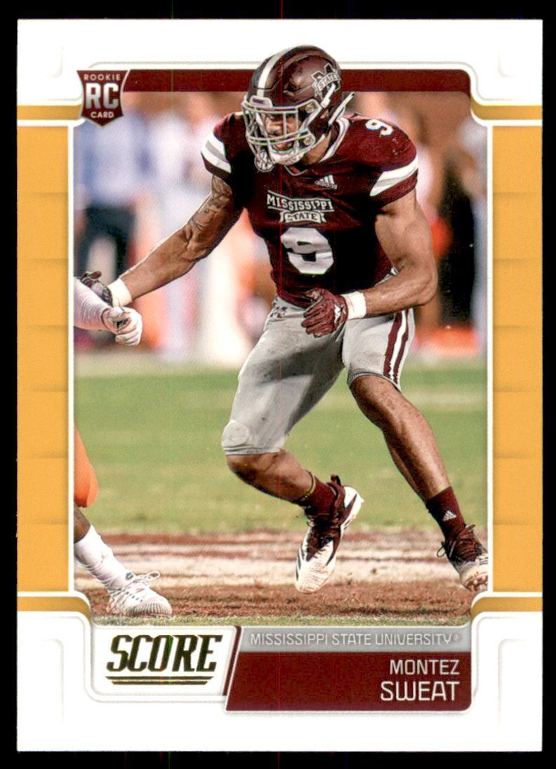 Montez Sweat 2019 Score Gold Parallel Series Mint Rookie Card #368