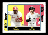Lou Brock and Jon Berti  2023 Topps Heritage Then and Now Series Mint Card #TAN-4
