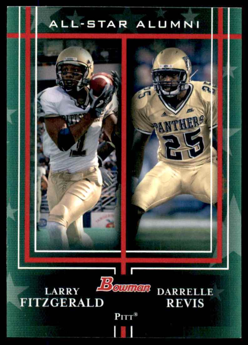 Larry Fitzgerald and Darrelle Revis 2009 Bowman Draft All-Star Alumni Combos Series Mint Card #10