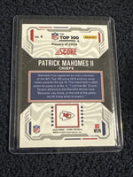 Patrick Mahomes II 2025 Score Football Top 100 Mint Card #4
