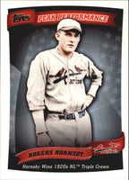 Rogers Hornsby 2010 Topps Peak Performance Series Mint Card #PP-46
